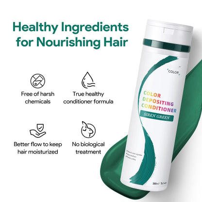 Siren Green color depositing hair care product for vibrant salon refresh