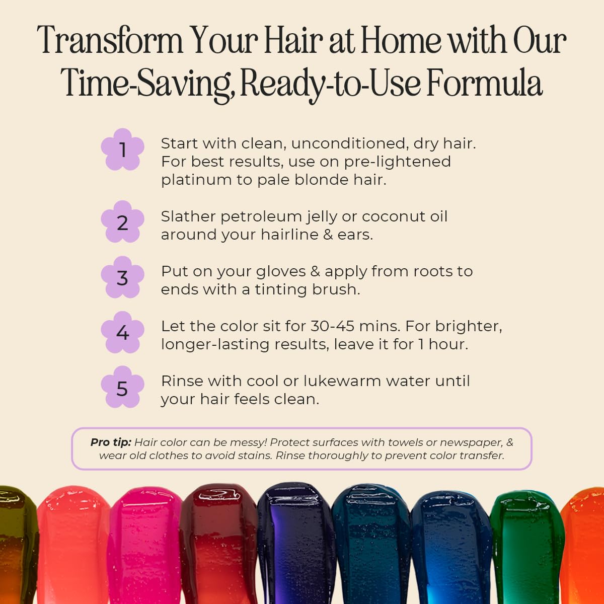 Fire Opal shade temporary hair color cream for women and men