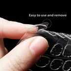 Waterproof breathable false nail adhesive tabs close up