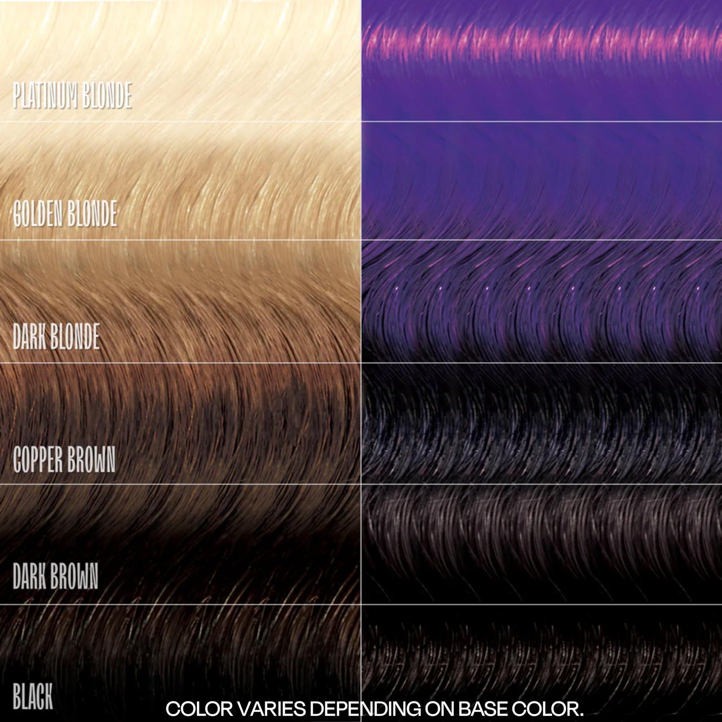Overtone Vivid Violet conditioner being applied to hair strands for an easy color refresh routine.