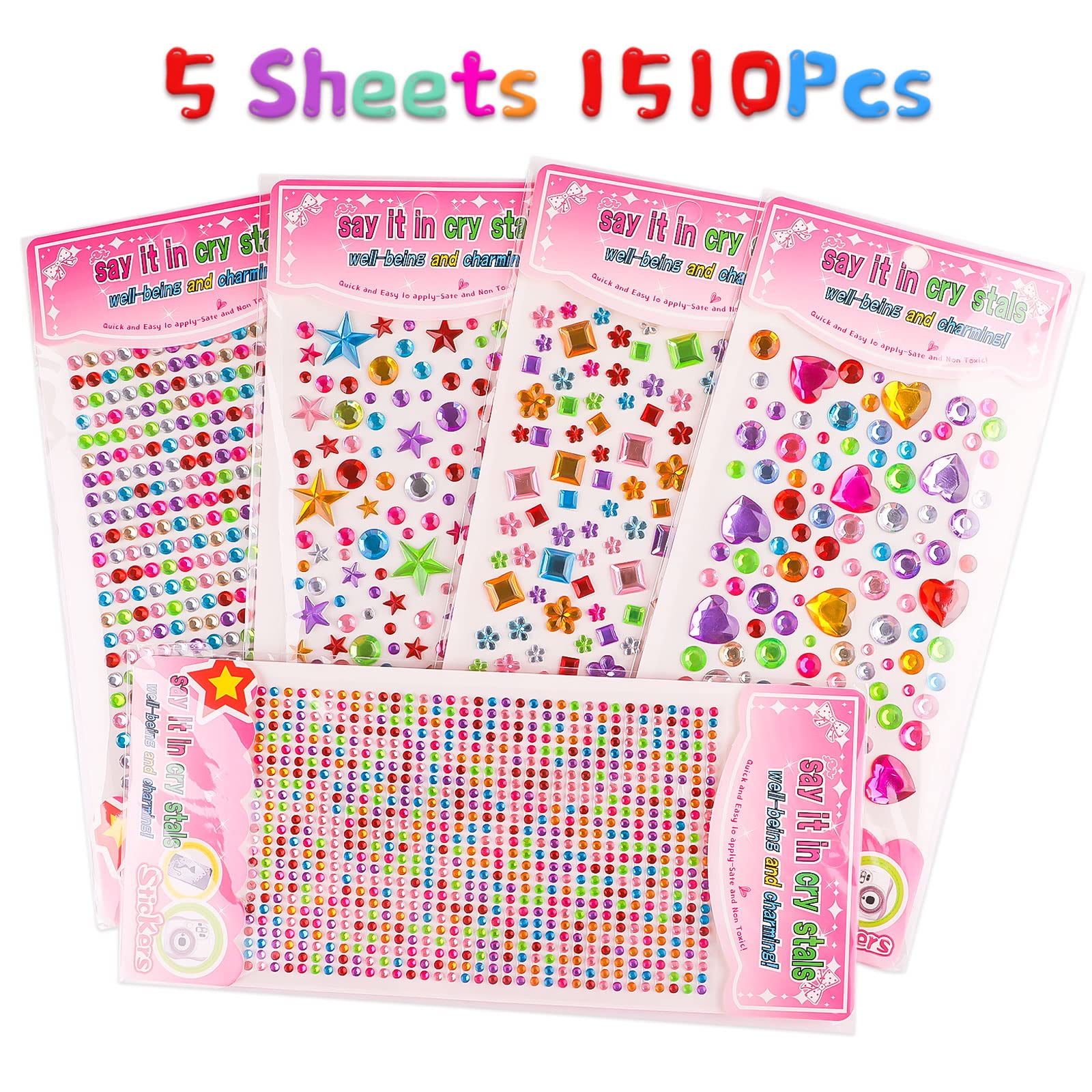 Assorted shapes and sizes of Niubier self adhesive rhinestone stickers