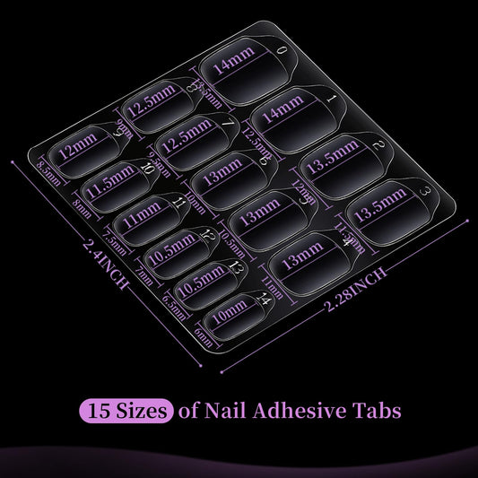 Close up of Teenitor double sided jelly nail stickers on sheets