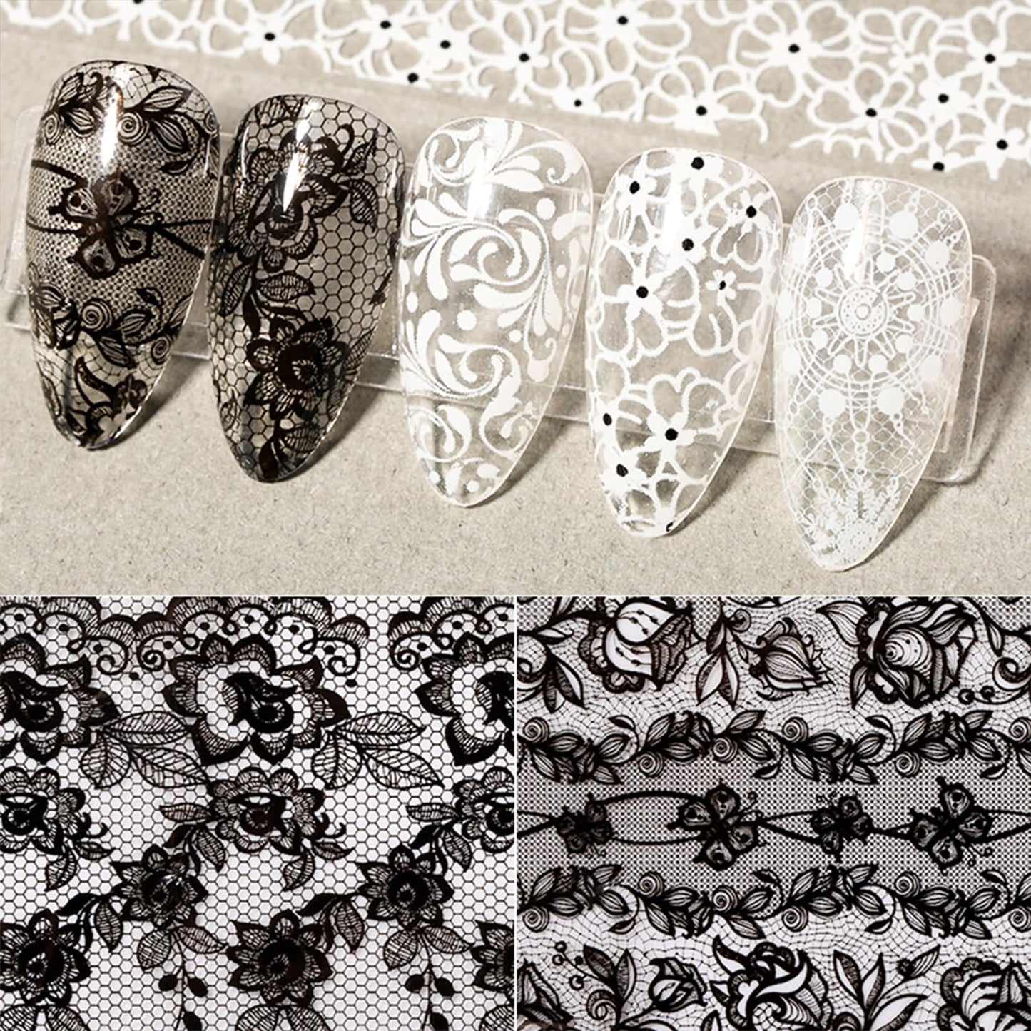20 piece professional lace nail art decoration set