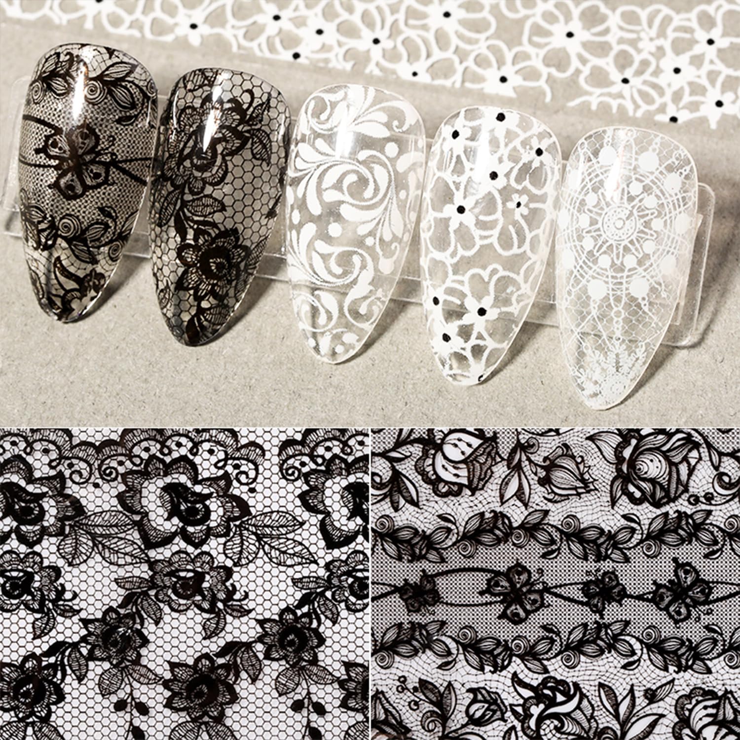 20 piece professional lace nail art decoration set