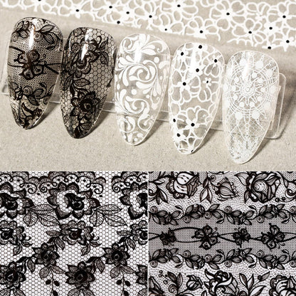 20 piece professional lace nail art decoration set