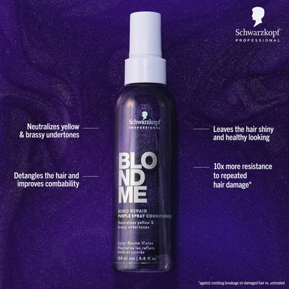 BlondMe leave in purple toning spray for neutralizing yellow and brassy tones