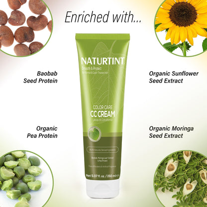 Back label of Naturtint Color Care conditioner highlighting sulfate free formula