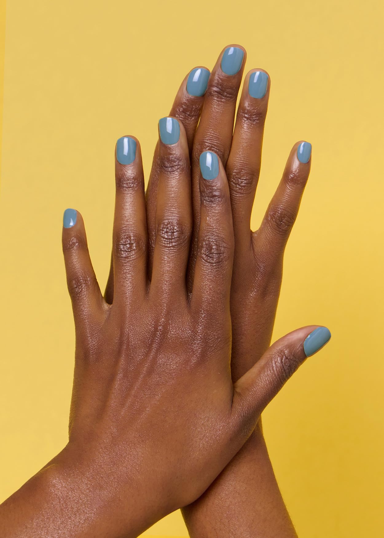 Close up view of Ohora blue gel nail strip texture