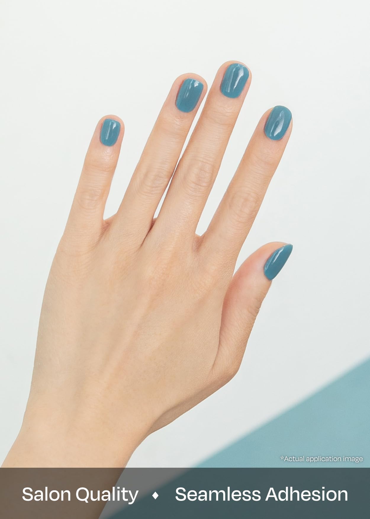 Model showing application of Ohora N Washing Jean nail strips