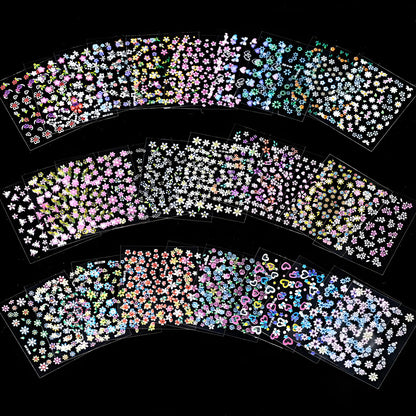 Full set of 30 sheets colorful nail art decoration accessories
