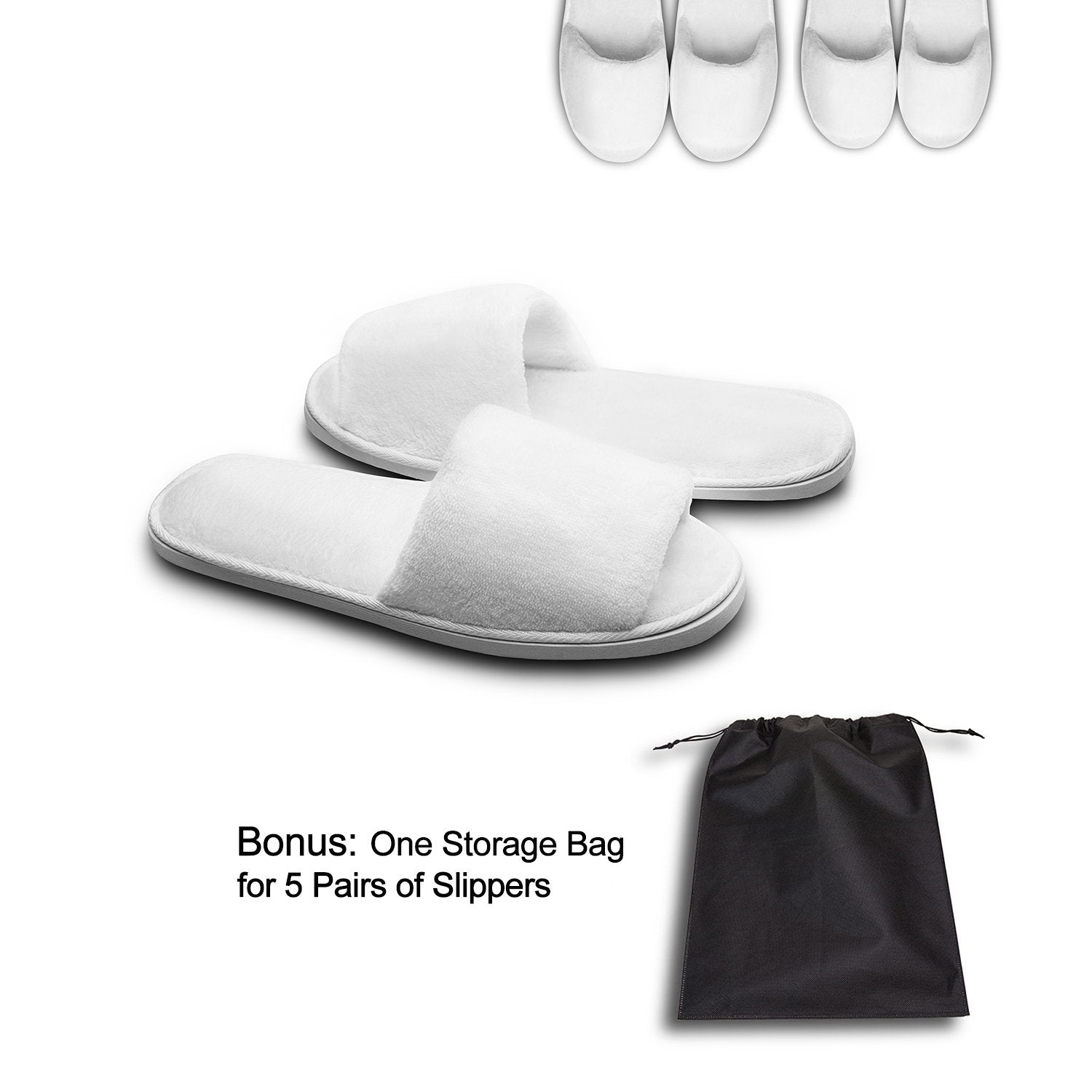 AhfuLife spa slippers arranged for guest use in a bedroom setting
