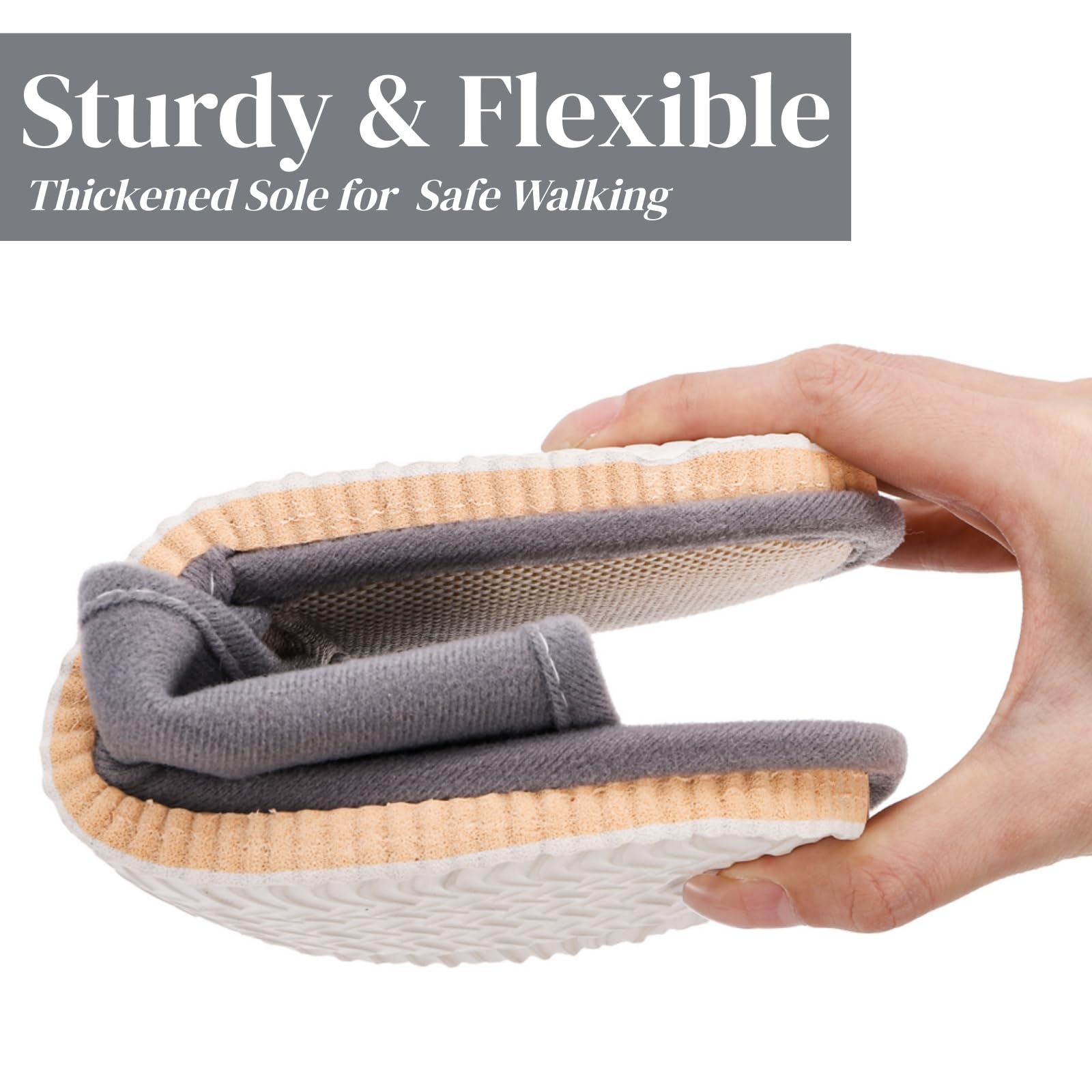 Anti-slip sole detail of Eorbow hotel style slippers
