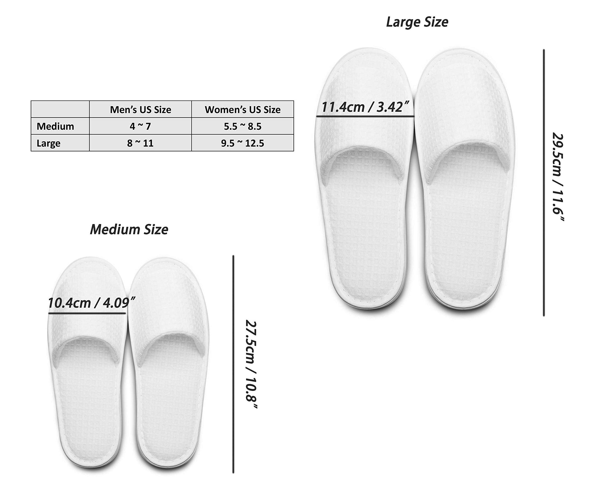 AhfuLife white cotton blend breathable spa footwear five pair pack