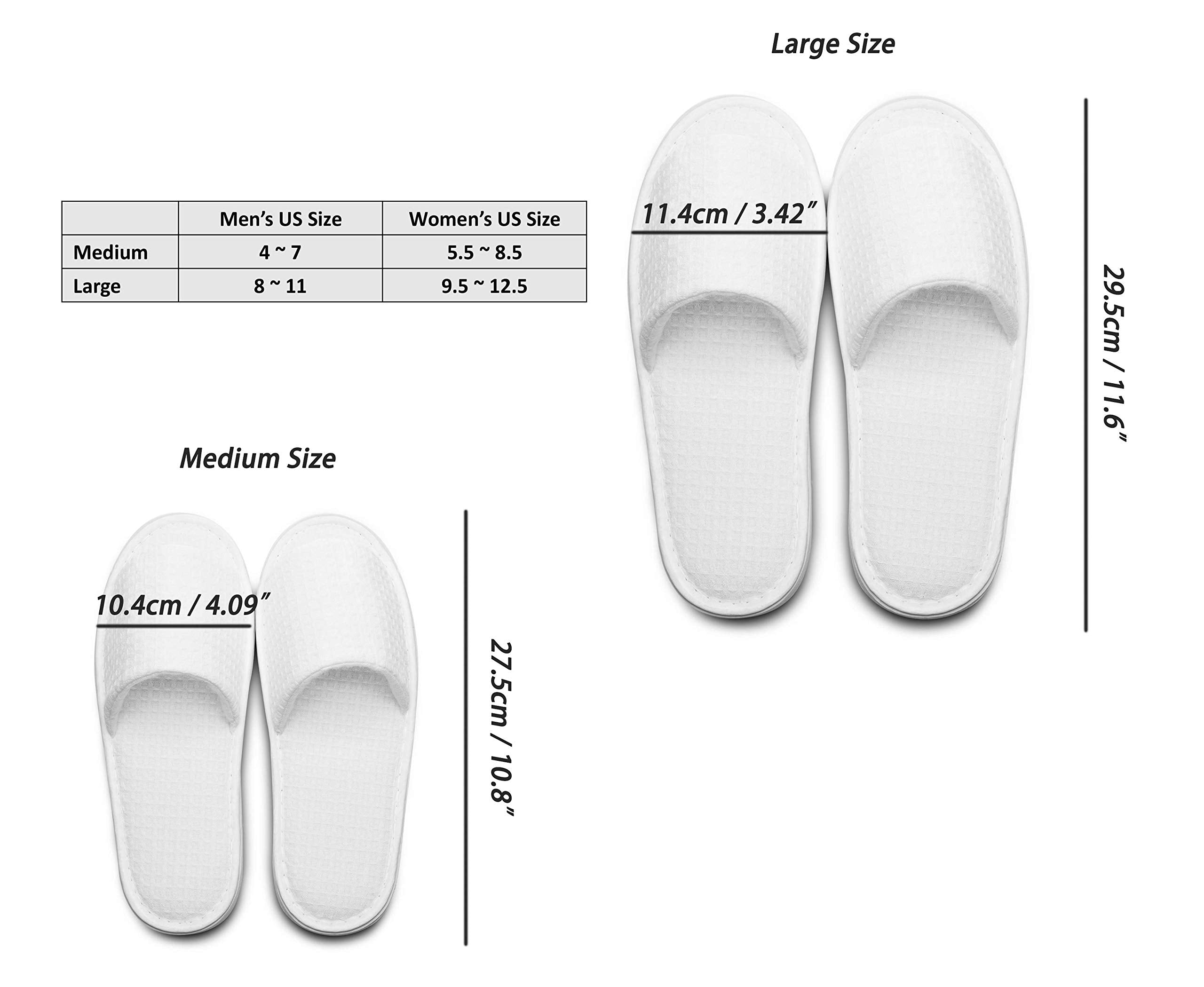 AhfuLife white cotton blend breathable spa footwear five pair pack