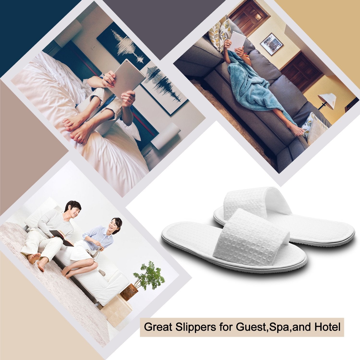 AhfuLife authentic imported luxury open toe house shoes packaging view