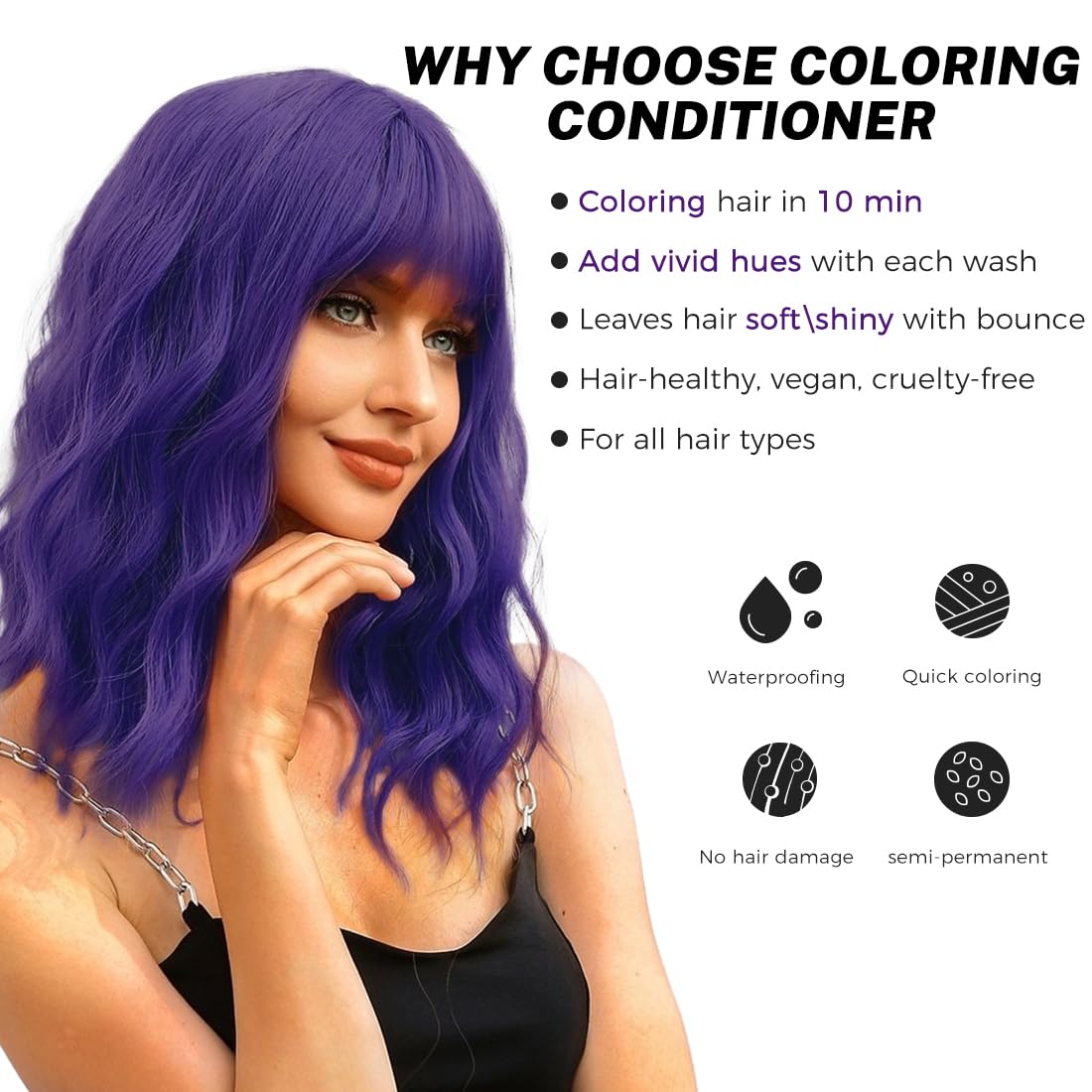 SOVONCARE purple temporary hair dye conditioner for colored hair treatment