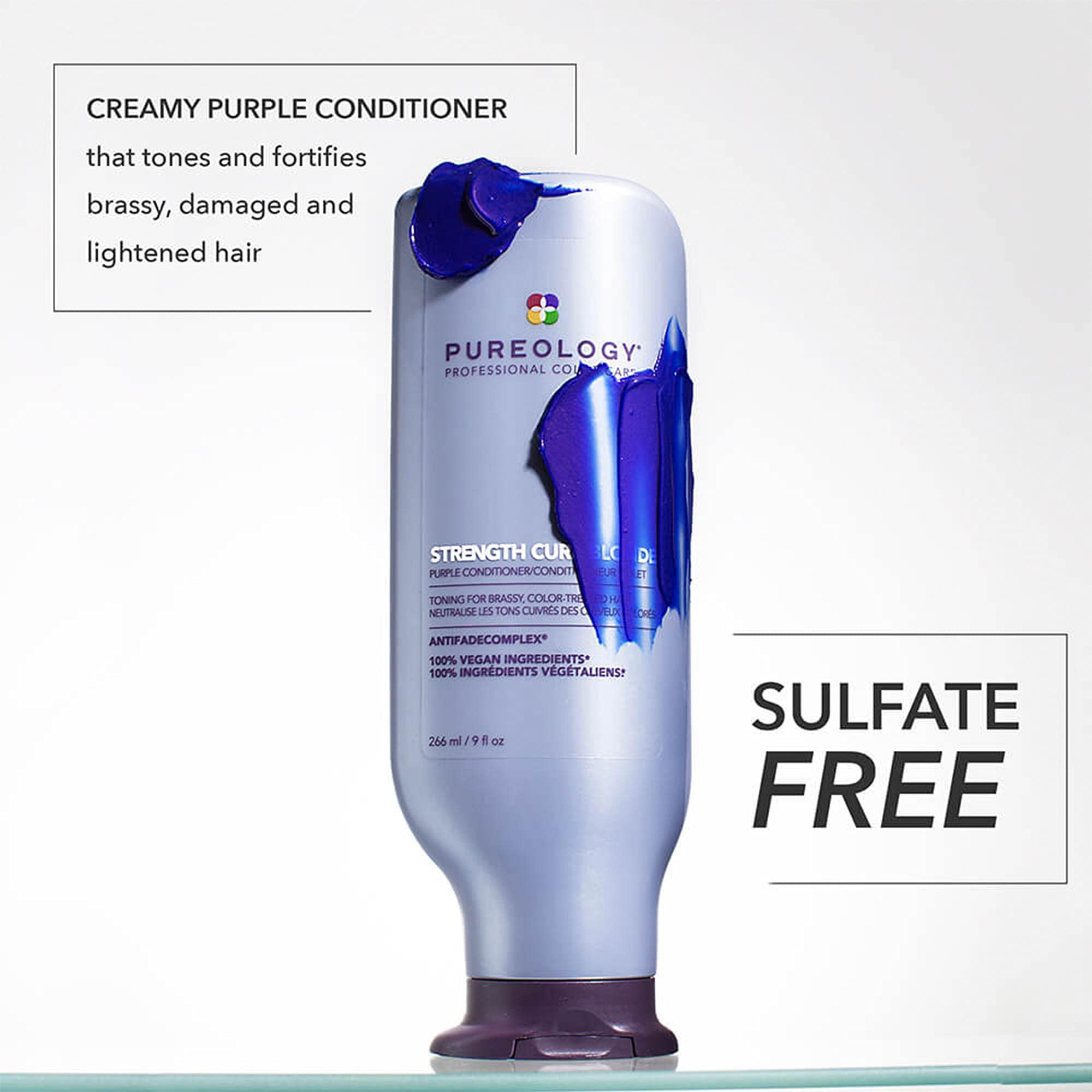 Pureology purple toning conditioner back label showing directions and ingredients