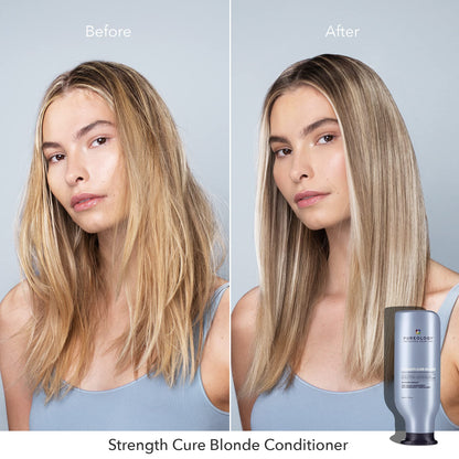 Pureology Strength Cure Blonde product texture shot showing creamy violet formula