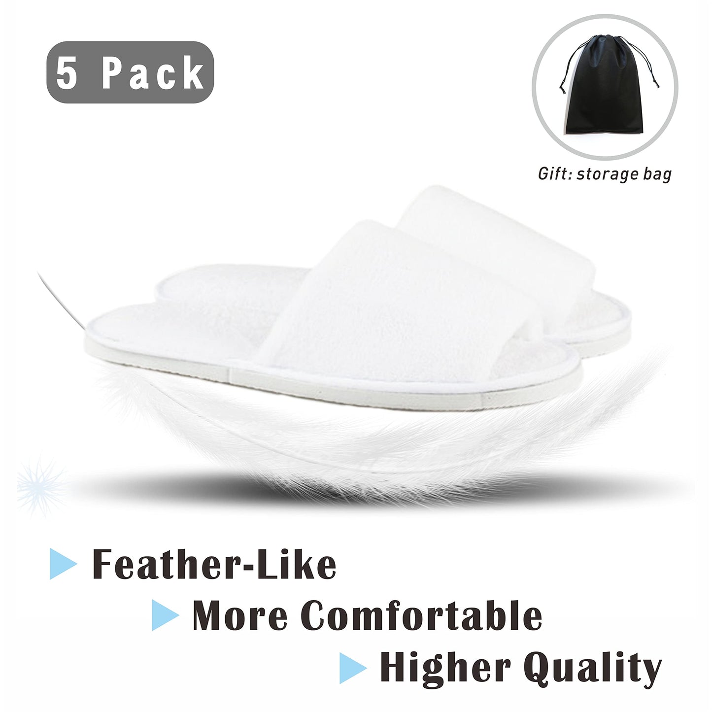 Unisex washable hotel guest slippers with non slip EVA sole