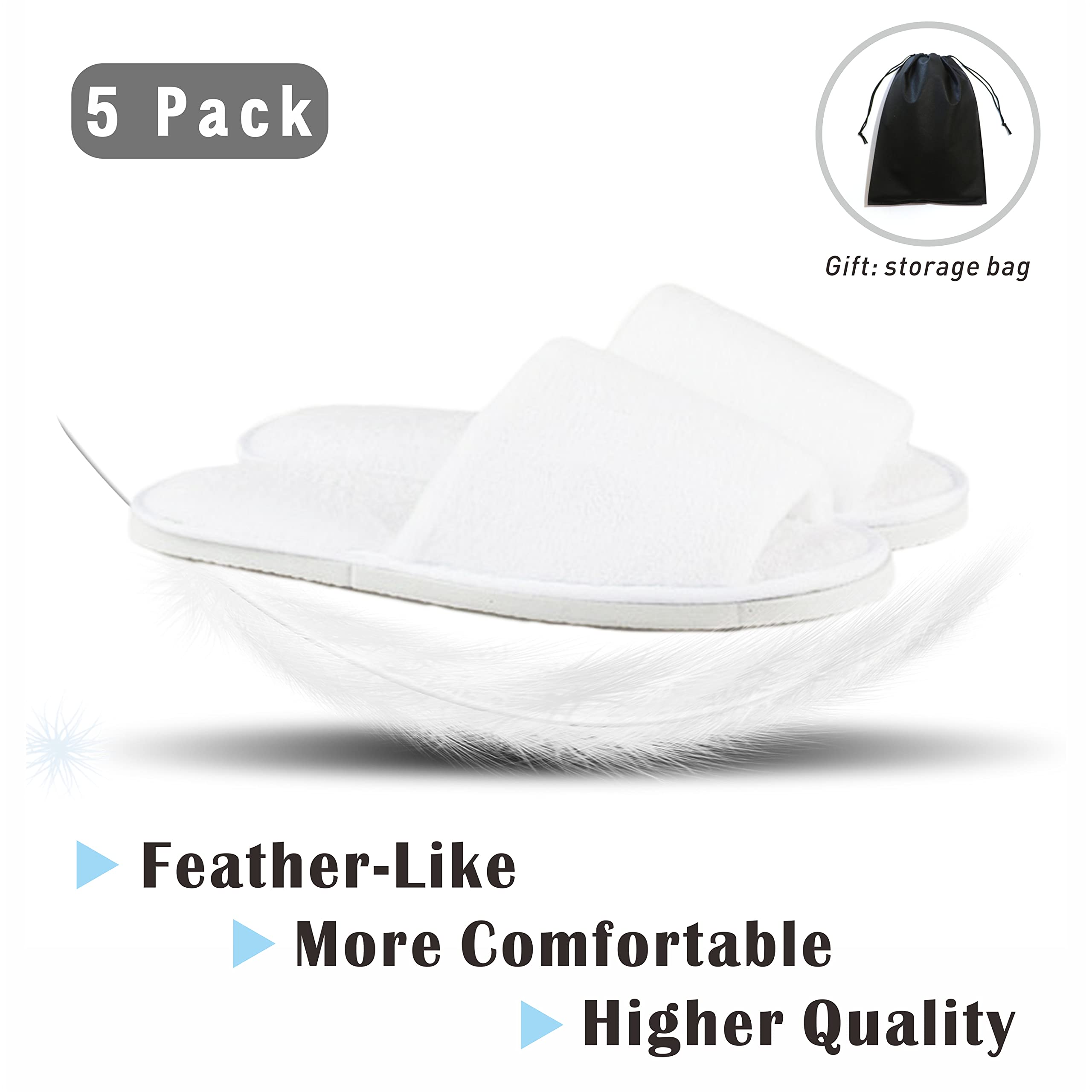 Unisex washable hotel guest slippers with non slip EVA sole