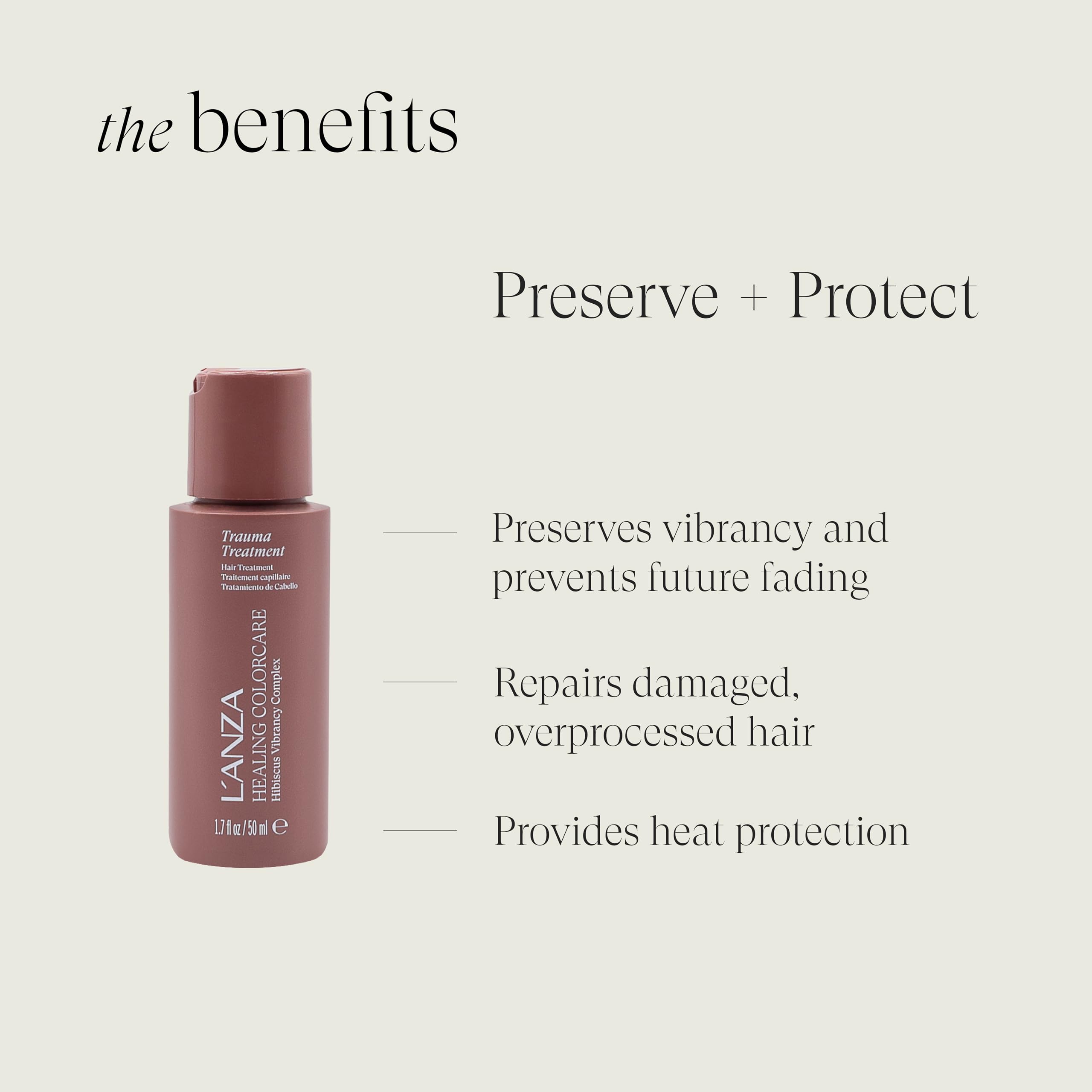 Back packaging of L'ANZA trauma treatment detailing the sulfate free ingredients list