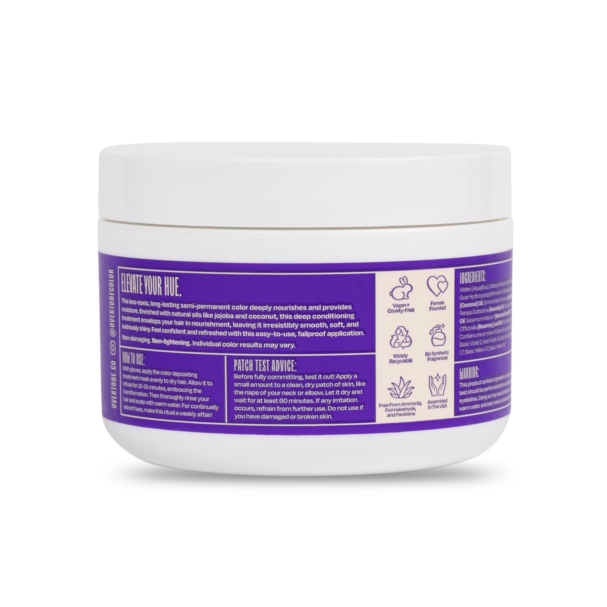 Overtone damage free hair color cream with shea butter ingredients