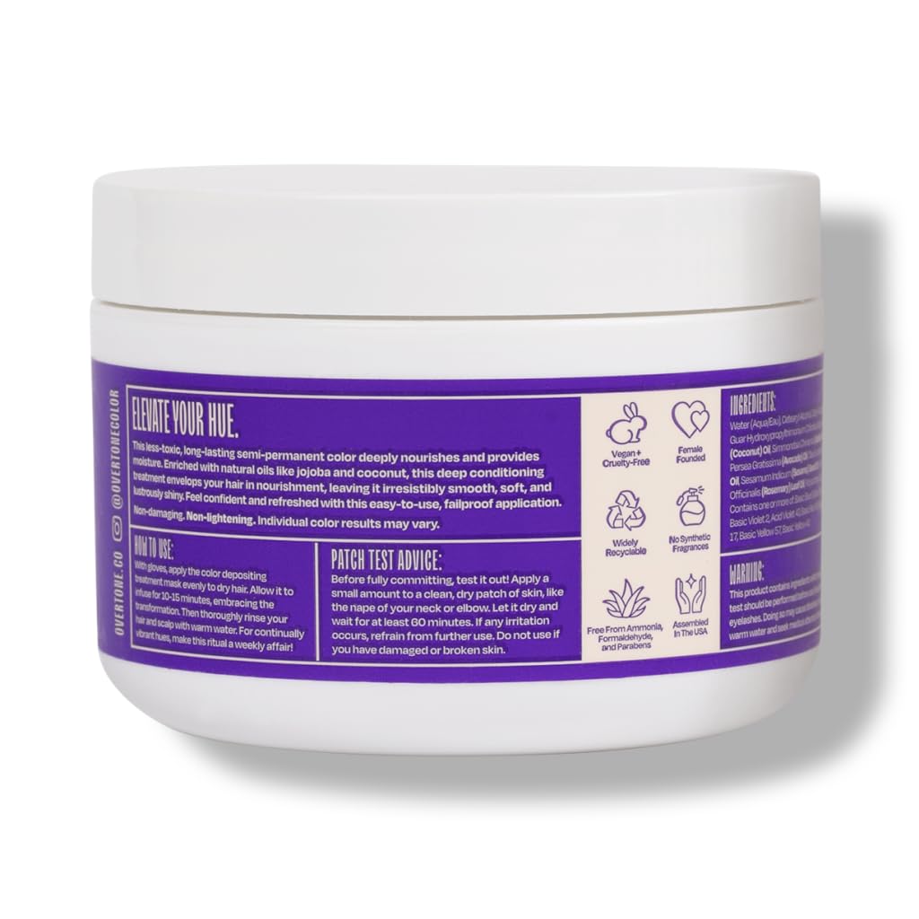 Overtone Vivid Violet eight ounce bottle with vegan certification seal