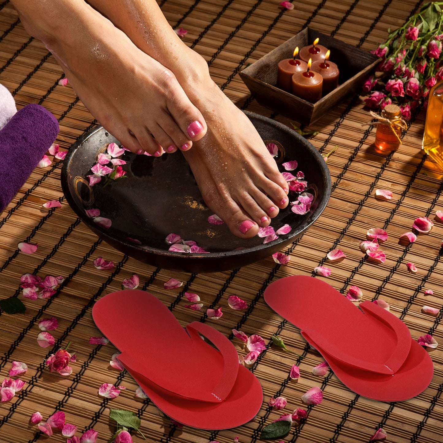 Janmercy pedicure slippers displayed for spa party supplies
