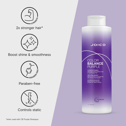 Back label of Joico Color Balance salon bottle showcasing instructions for cool blonde and gray hair.