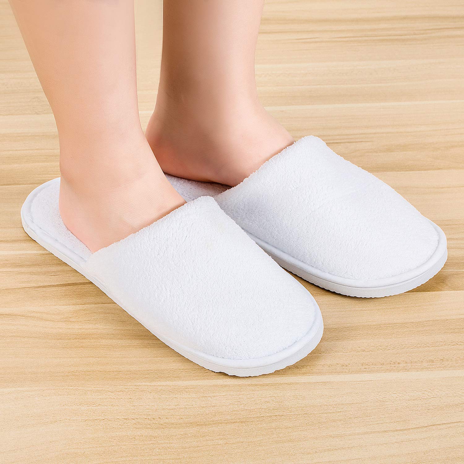 AhfuLife premium non slip unisex disposable guest slippers for bedroom use