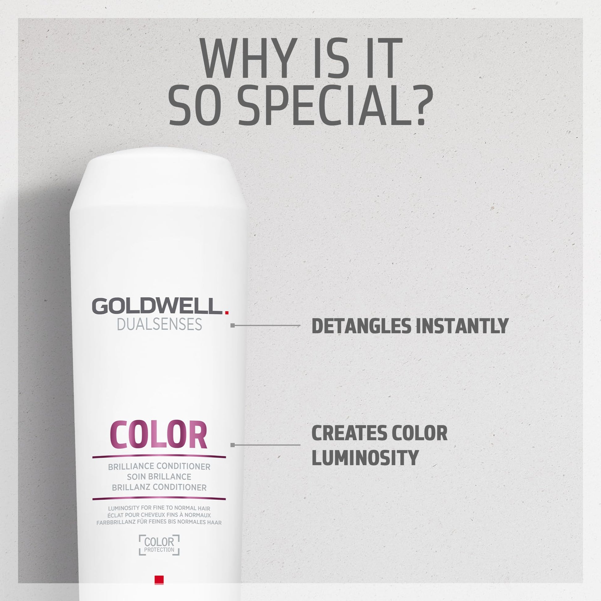 Goldwell Dualsenses hair conditioner bottle displaying 10.1 fluid ounce size label