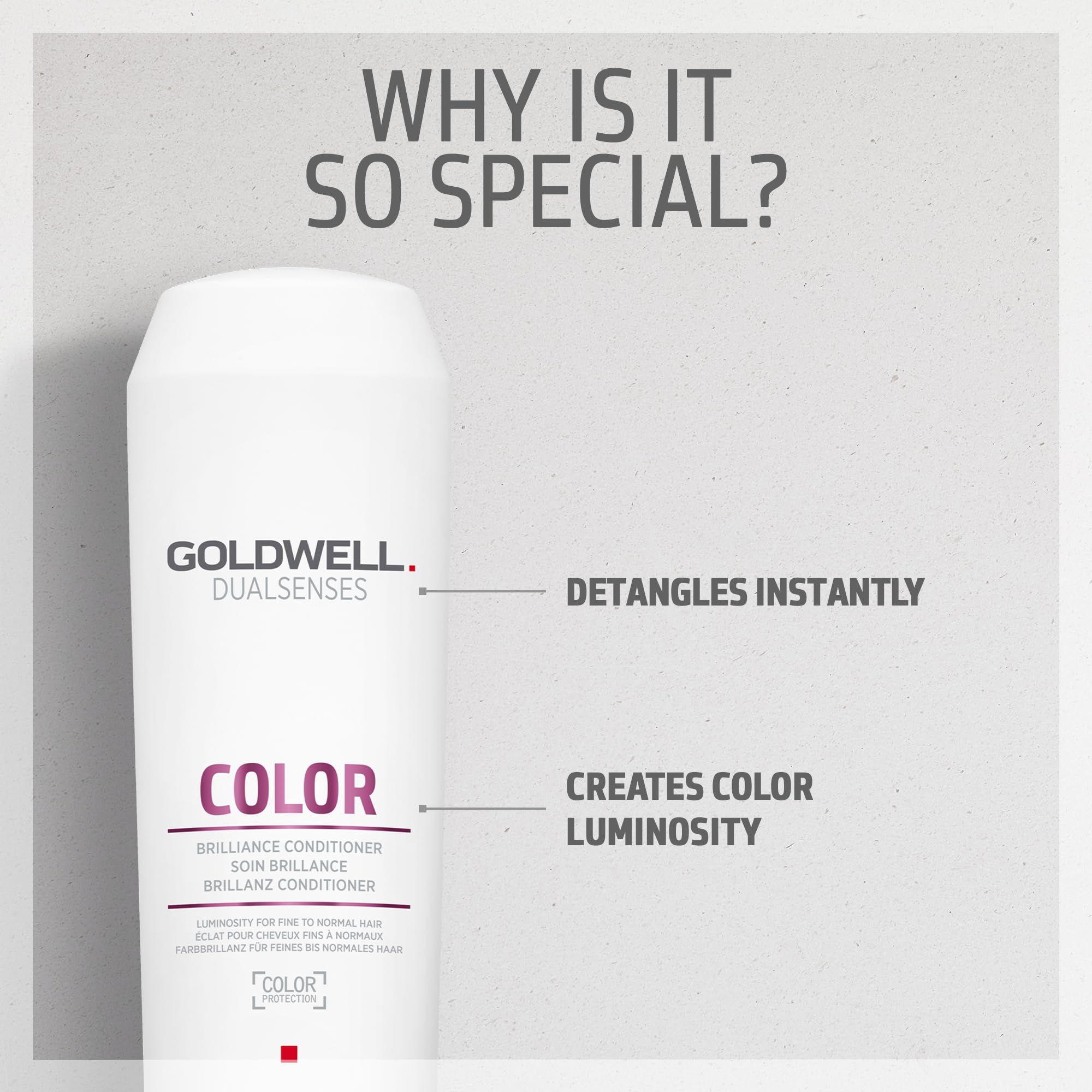 Goldwell Dualsenses hair conditioner bottle displaying 10.1 fluid ounce size label