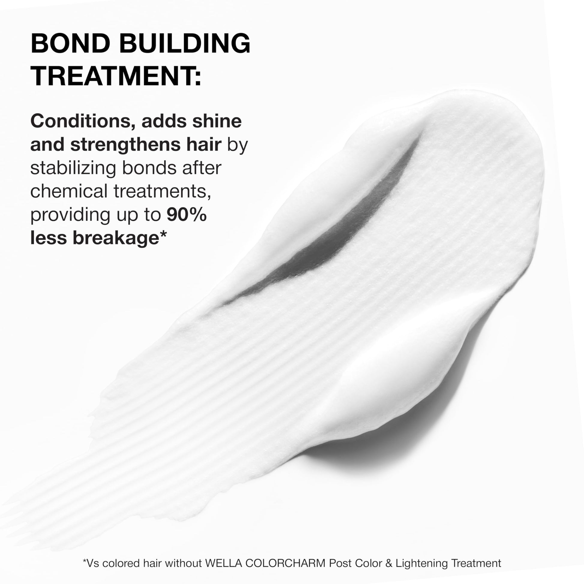 Close up view of professional Wella Colorcharm post hair color care formula
