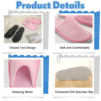 Zhehao pink and gray washable slippers for guests