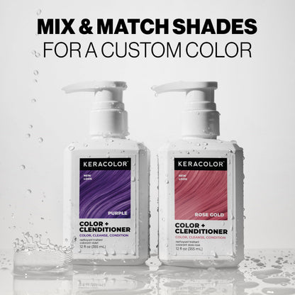 Keracolor conditioning hair wash collection emphasizing the large size purple variant bottle