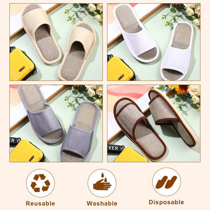 Unisex slippers displayed in a hotel room setting