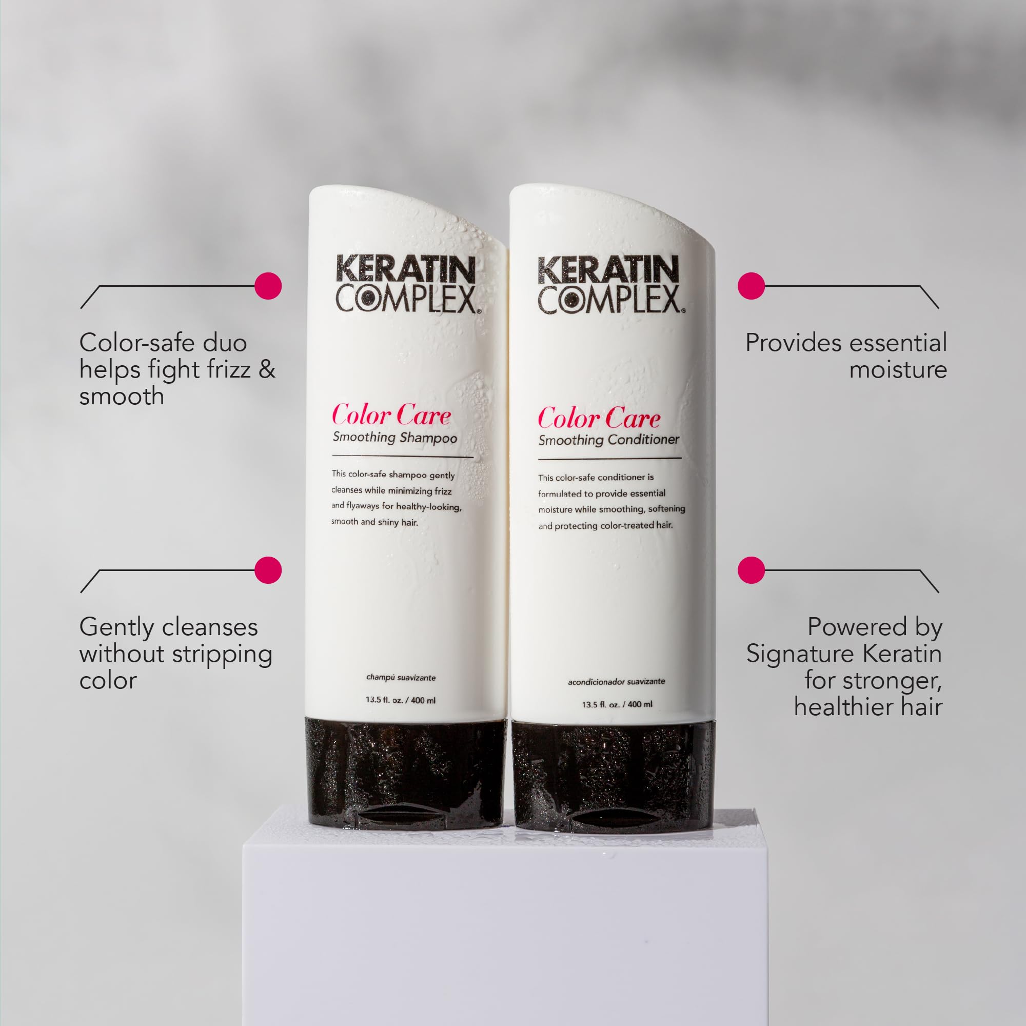 Keratin Complex Color Care Conditioner bottle placed upright showing its sleek salon packaging