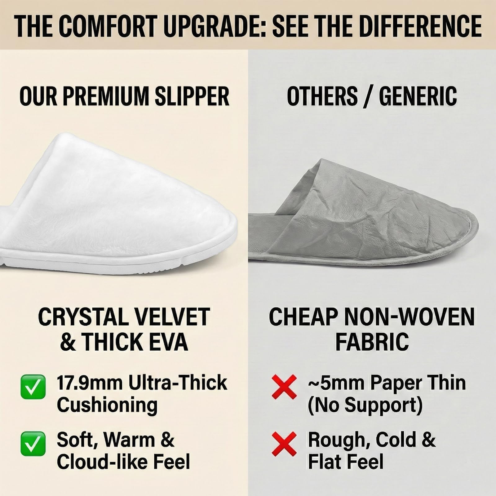 Soft crystal velvet texture of SMDZME disposable slippers