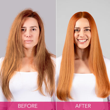 Side profile of the 13.5 fluid ounce Keratin Complex anti frizz hair conditioner packaging