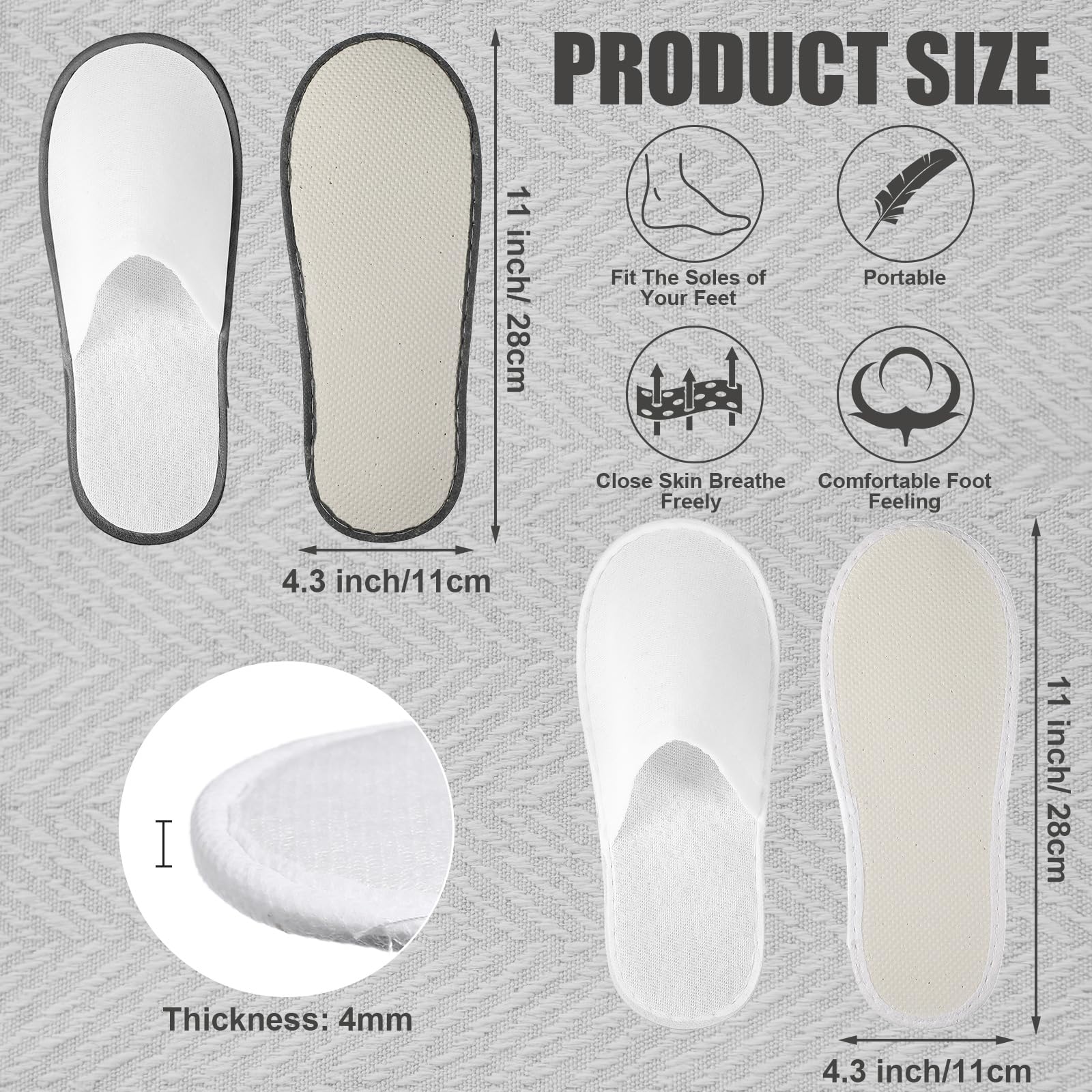 Ramede 80 pairs disposable spa slippers in packaging