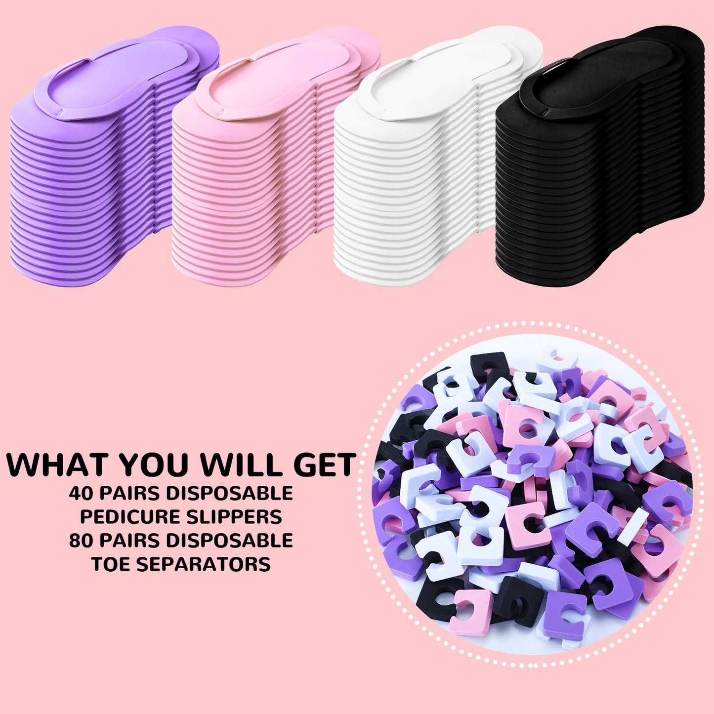 Multi-colored disposable pedicure kit by Suhine