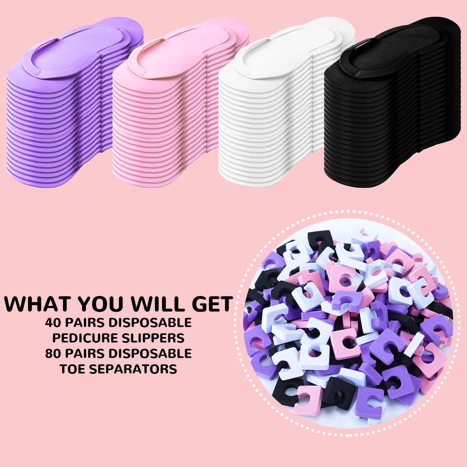 Multi-colored disposable pedicure kit by Suhine
