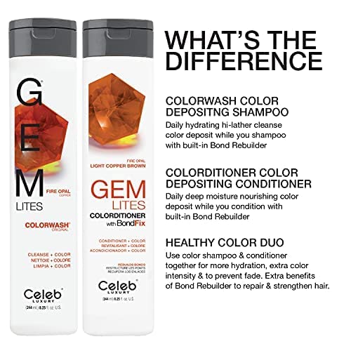 Group display of authentic USA imported salon hair care items including Gem Lites.