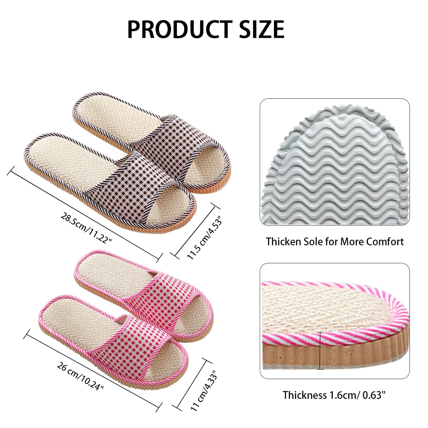 Top view of Biroris breathable cotton house slippers