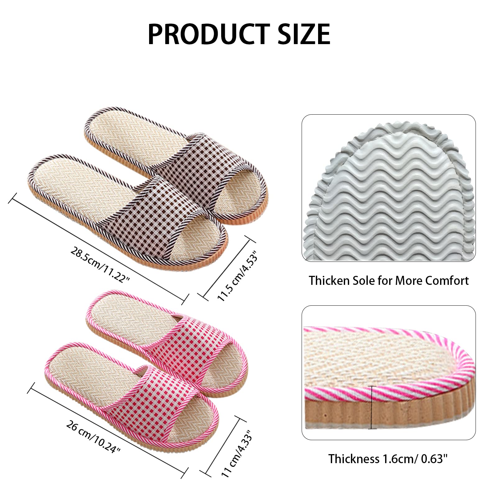 Top view of Biroris breathable cotton house slippers