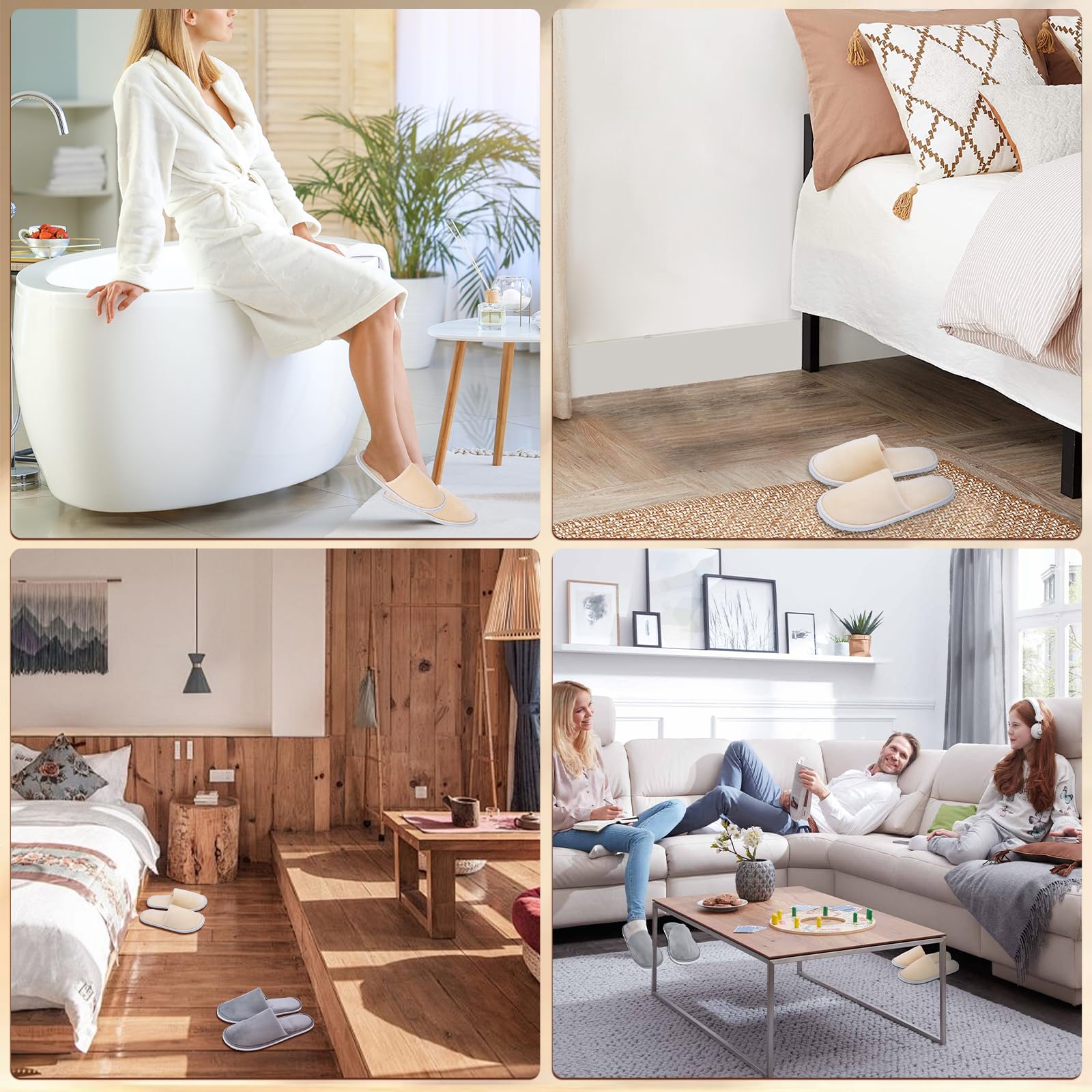Cozyarea branded spa slippers lifestyle shot