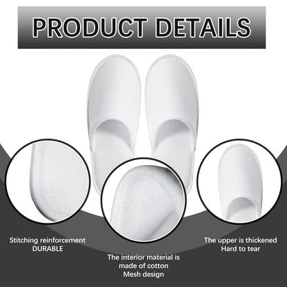 Individually wrapped white spa slippers with anti-slip sole
