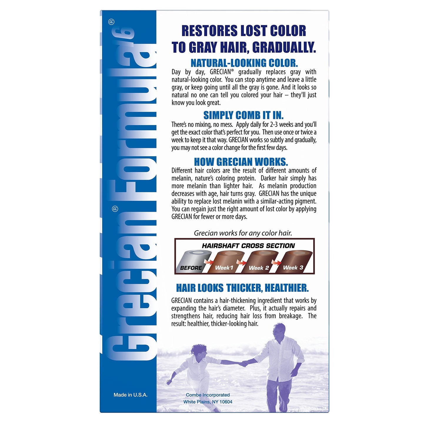 Side view of the eight ounce bottle highlighting the clear instructions for mess free daily men's grooming.