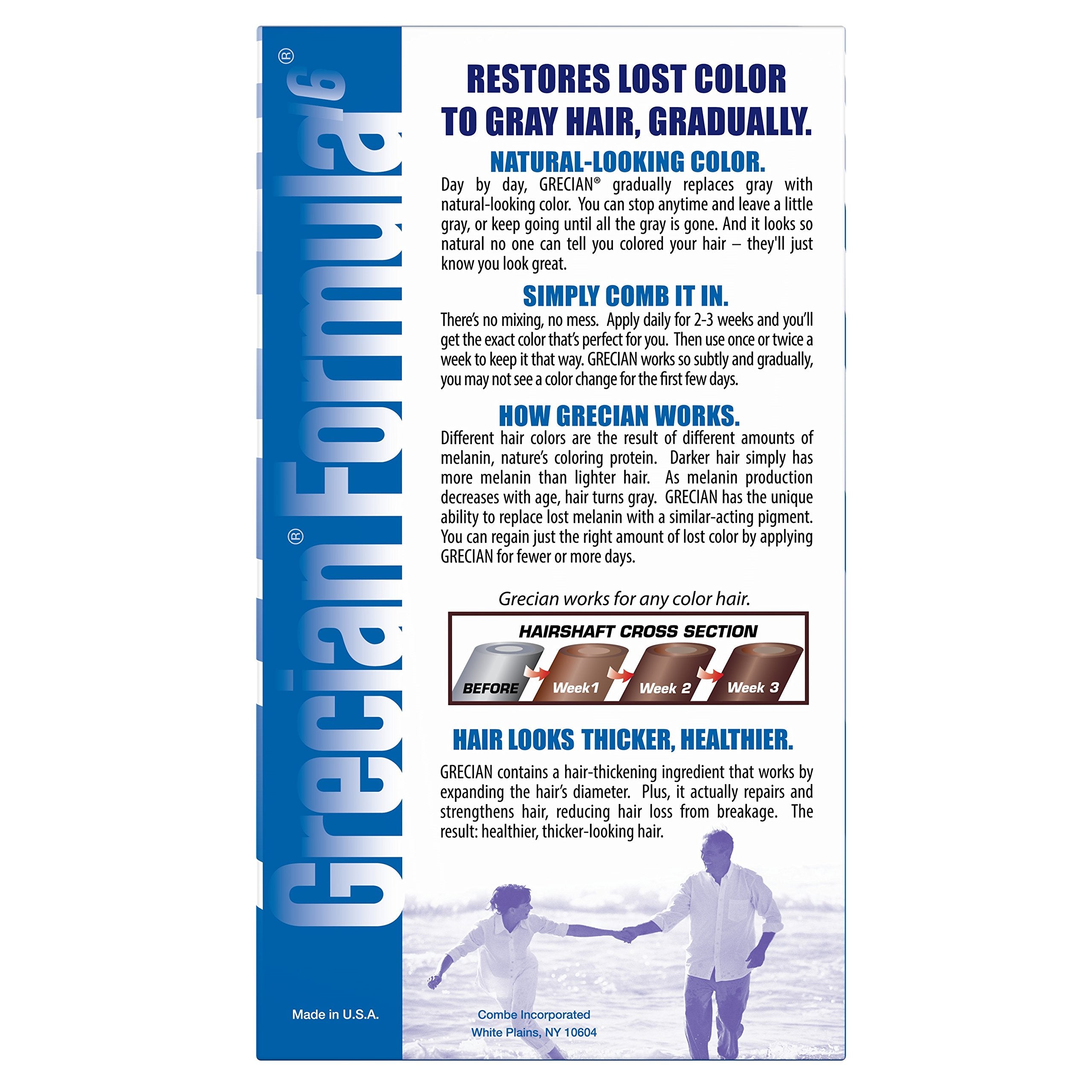 Side view of the eight ounce bottle highlighting the clear instructions for mess free daily men's grooming.