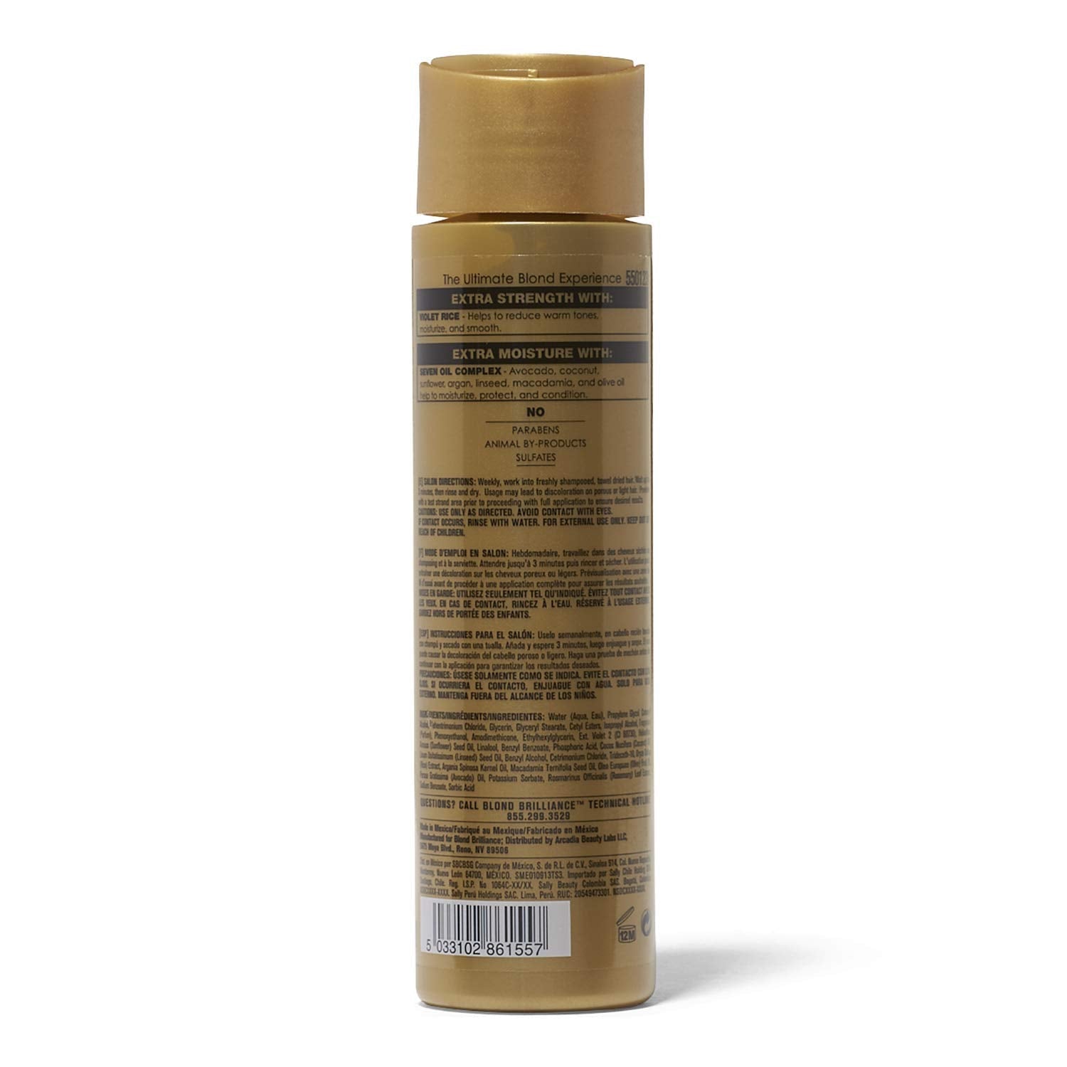 Sulfate free purple hair toner treatment for removing yellow brassy tones
